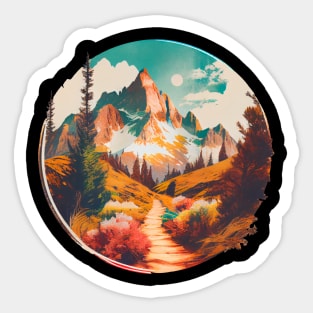 Trail into High Alpin Mountain Sticker